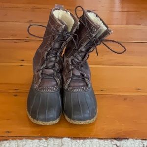Classic LL Bean Shearling Lined Duck Boots Size 8